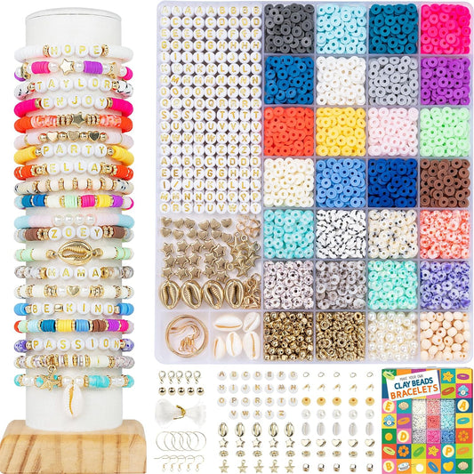 Deinduser 6000 Pcs Bracelet Making Kit for Beginner, Clay Beads for Preppy, Bracelets, Beads for Jewelry Making, Jewelry Making Kit, Teen Girl Gifts Trendy Stuff