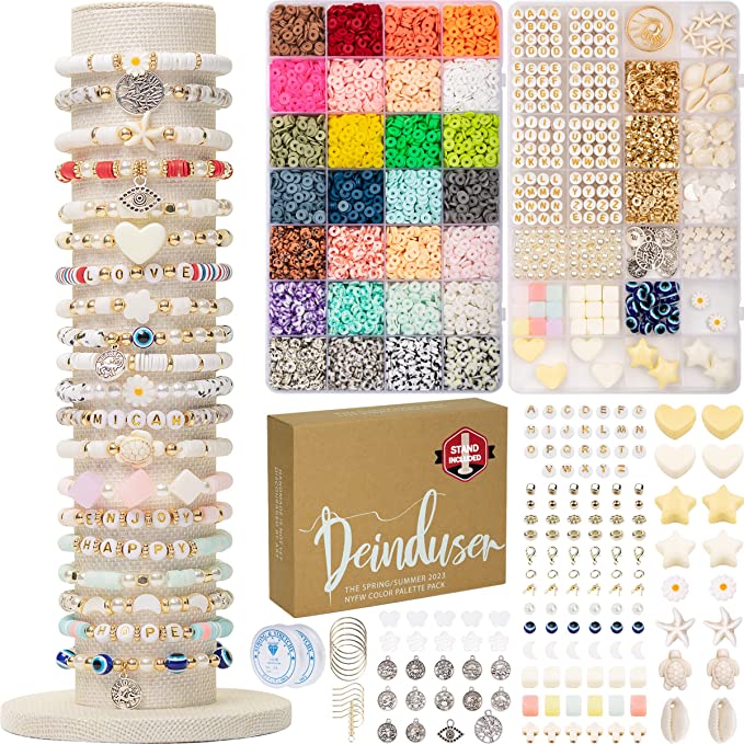 Deinduser Bracelet Making Kit - Jewelry Making kit with Stand - 28 Col