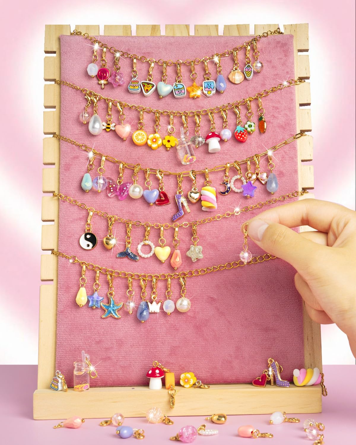 Deinduser Charm Bracelet Making Kit for Girls Just Clasp Birthday Gifts for Girls Toys Crafts for Teen Girls Ages 5 6 7 8 12 Jewelry Making
