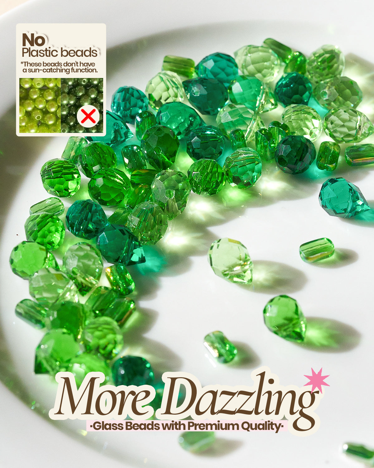 Deinduser Beaded Plant Kit, DIY Hanging Suncatcher Craft Kit with Glass Crystal Beads, Pot, Chain, Faux Moss, Air Dry Clay, Instruction Booklet & Video Tutorial, Tabletop or Window Decor Gift